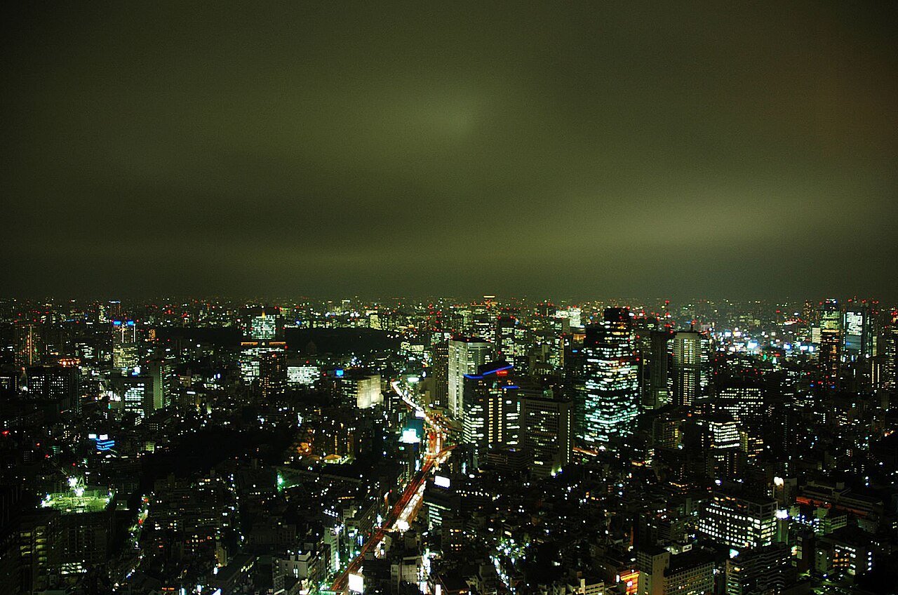 Tokyo skyline illuminated at night