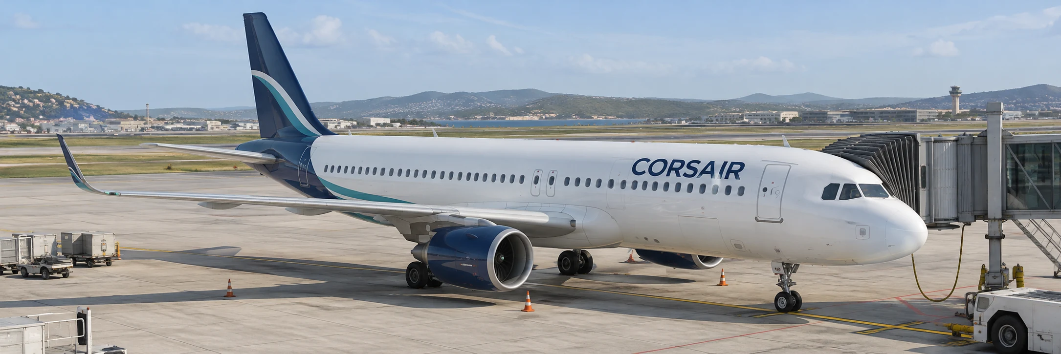 Illustrative Corsair aircraft at the gate